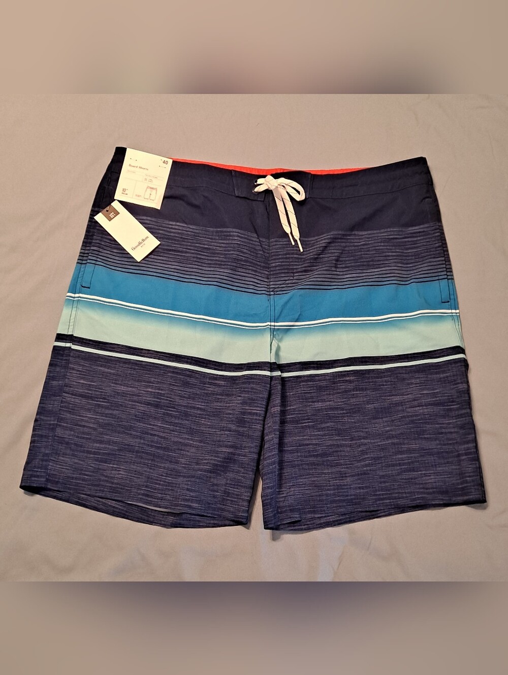 Goodfellow & Co Men's Navy Blue Stripe Swim Shorts Size 40
